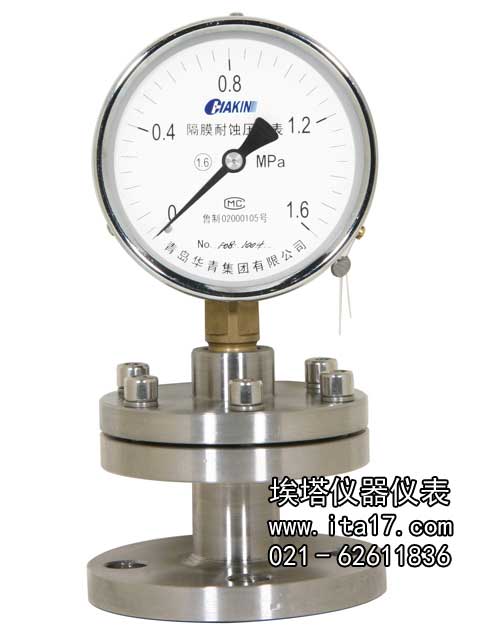 工字型不銹鋼隔膜壓力表